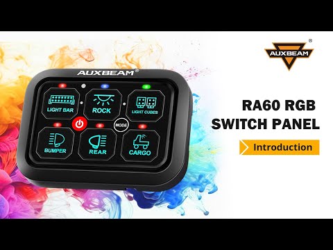 NEW! Auxbeam® RA60 RGB Switch Panel, Toggle/ Momentary/ Pulsed Mode Supported (One-Sided Outlet)