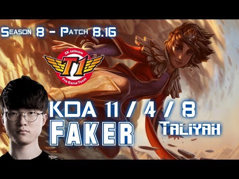 SKT T1 Faker TALIYAH vs KATARINA Mid - Patch 8.16 KR Ranked