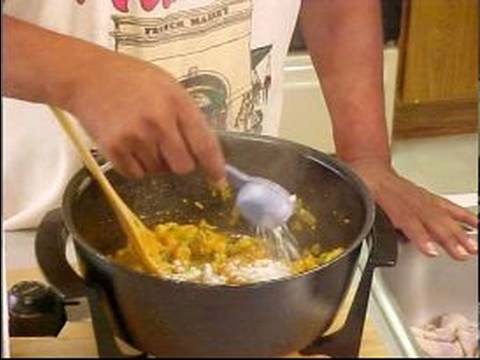 How to Make Cajun Recipe Crayfish Boudin : Adding Flour to Crayfish Boudin Recipe