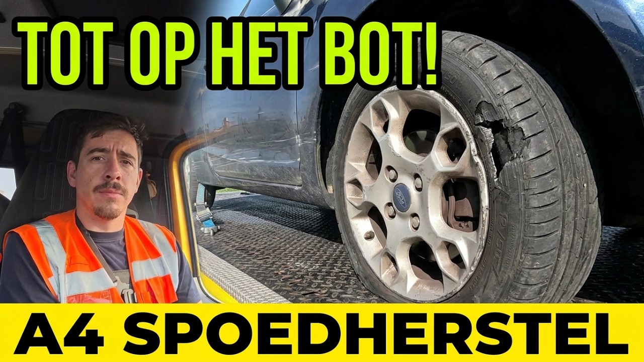 Ongeval vrachtwagen en Sleutelen op rijstrook.. Oude man met zorg meenemen