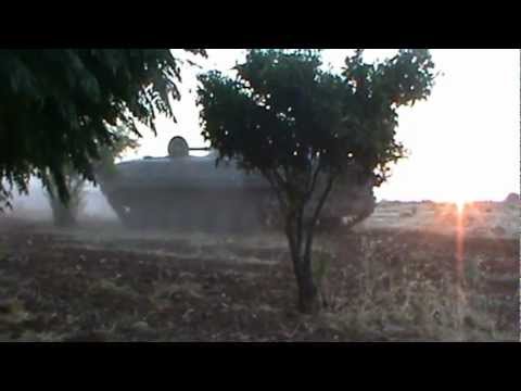 استهداف تحصينات قوات النظام في الفوج 46 بواسطة عربة بي ام بي من قبل كتائب الإسلام