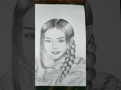 Drawing a Cute girl || #shorts || simple arts with mufeeda