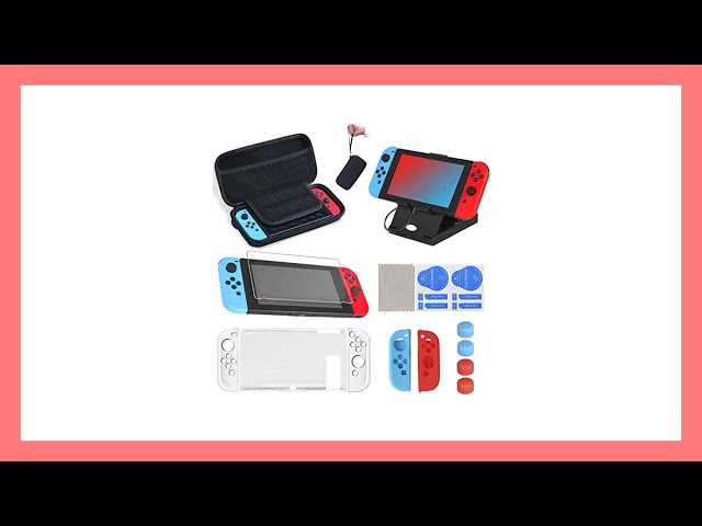 Vídeo relacionado con 17 en 1 Kit de Accesorios para Nintendo Switch, Funda para Nintendo Switch con 10 Cartucho de Juego | 2 Protector de Pantalla | Carcasa de Silicona y Plastico | Tapas para Joystick | Soporte Ajustable