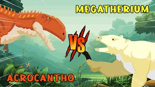 Acrocanthosaurus vs Megatherium | Dinosaurs vs Ice Age Animals [S1] | Dino Animation