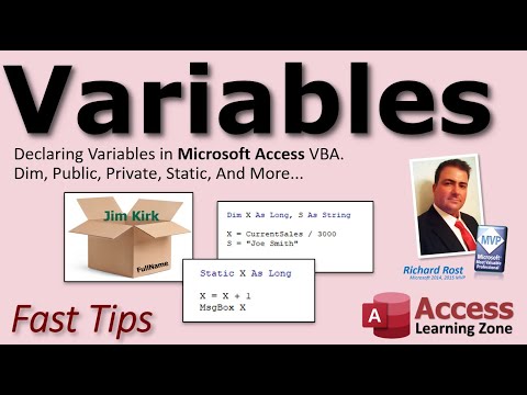 Declaring Variables in Microsoft Access VBA. Dim, Public, Private, Static, TempVars, And More...