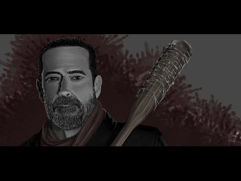 Negan Walking Dead Time Lapse drawing