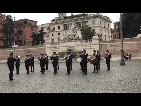 The Italian carabinieri band in Piazza del Popolo.