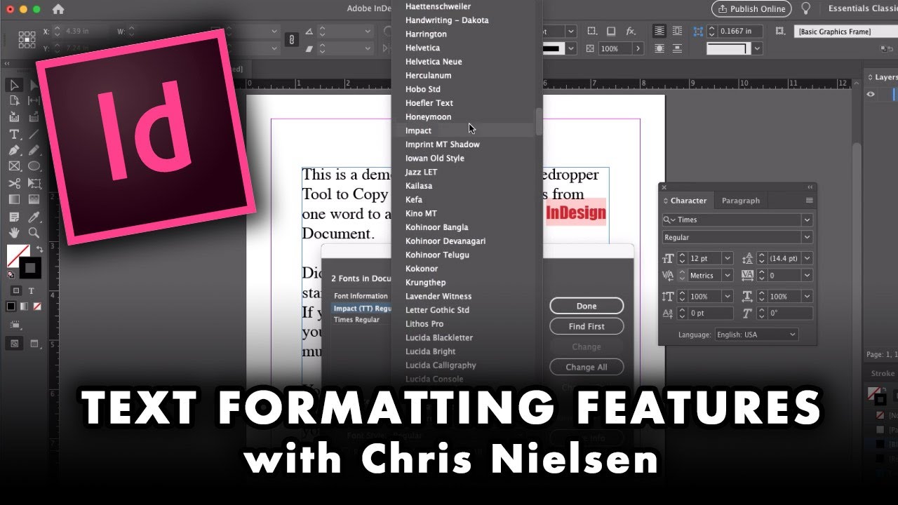 Formatting Text in Adobe InDesign