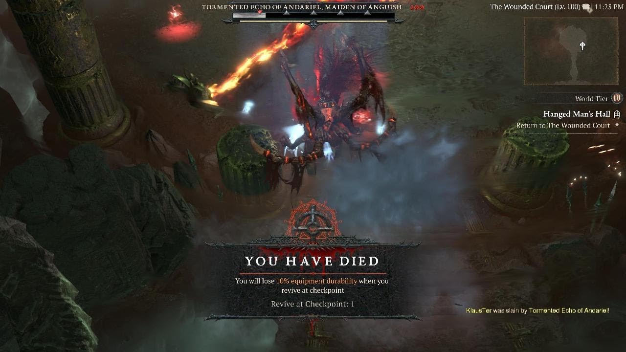 Tormented Echo of Andariel get stuck Console Bug Report Diablo IV