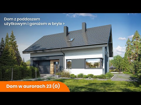 Dom w aurorach 23 (G) – Dom z poddaszem użytkowym i garażem w bryle - ARCHON+ Projekty Domów