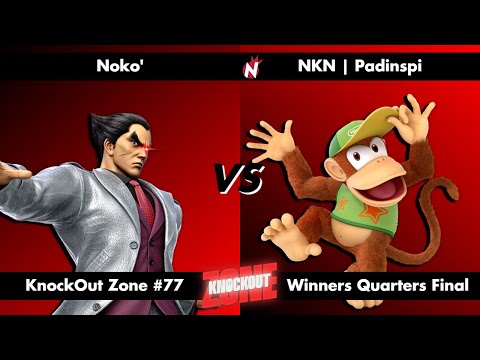KnockOut Zone #77 - SSBU Winners Quarters Final - Noko' (Kazuya) vs Padinspi (Diddy Kong)