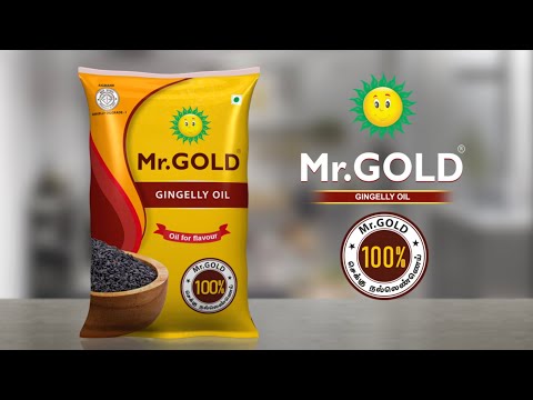 Mr.gold cold pressed gingelly oil pouch,1 lit, packaging typ...