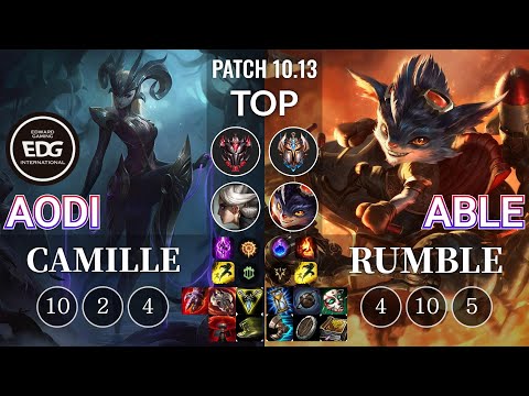 EDG Aodi Camille vs Able Rumble Top - KR Patch 10.13