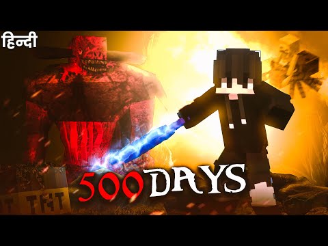 500 Days Surviving DRAGON vs VIKINGS in Minecraft (The End हिंदी)