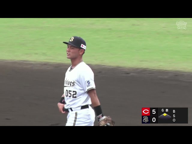 【ファーム】長打を阻止‼ バファローズ・清水武蔵 強い打球をダイビングキャッチし好送球‼ 2025年9月14日 オリックス・バファローズ 対 広島東洋カープ