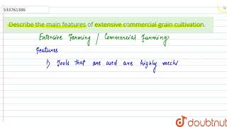 Describe the main features of extensive commercial grain cultivation. | CLASS 12 | PRIMARY ACTIV...
