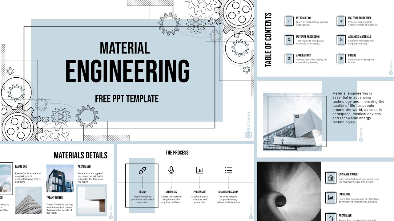 Material Engineering PPT Template by EaTemp