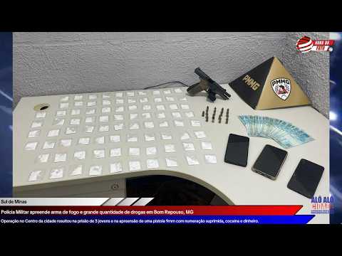 Polícia Militar apreende arma de fogo e grande quantidade de drogas em Bom Repouso, MG