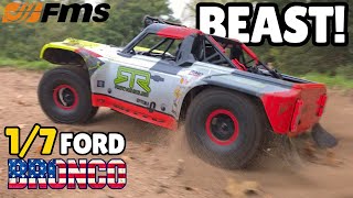 This is AWESOME!! - FMS 1/7 Ford Bronco RTR EB Review & Run!