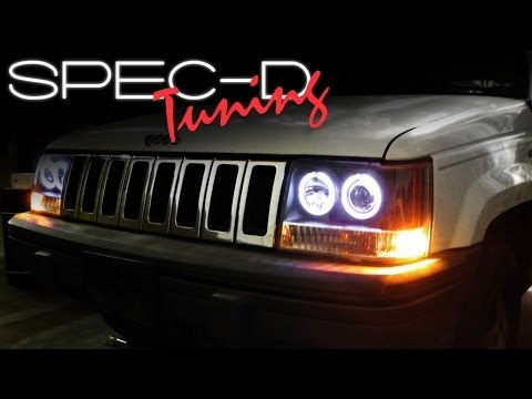 SPECDTUNING INSTALLATION VIDEO: 1993-1998 JEEP GRAND CHEROKEE 1PC PROJECTOR HEADLIGHTS