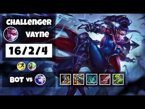 Vayne vs Ashe EU Challenger BOT (16/2/4) - v11.6