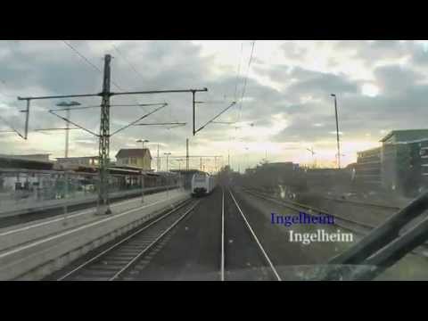 Führerstandsfahrt Mainz - Bingen ( IC - Steuerwagen & Weitwinkeloptik )