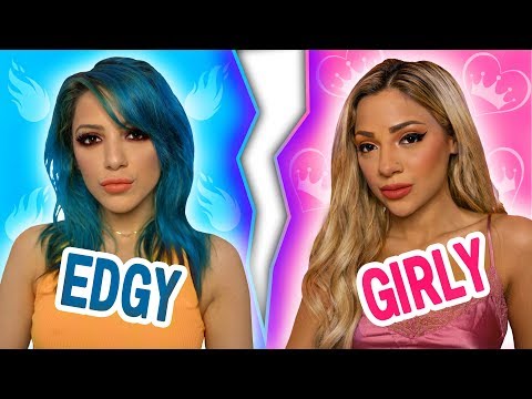 OPPOSITE MAKEUP TUTORIALS:  Edgy Twin vs Girly Twin Video