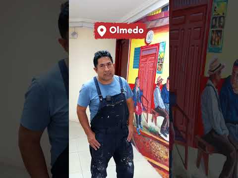 🎨💜 Nuestro muralista Geovanni Macas continúa llenando de arte y color el Municipio de Olmedo