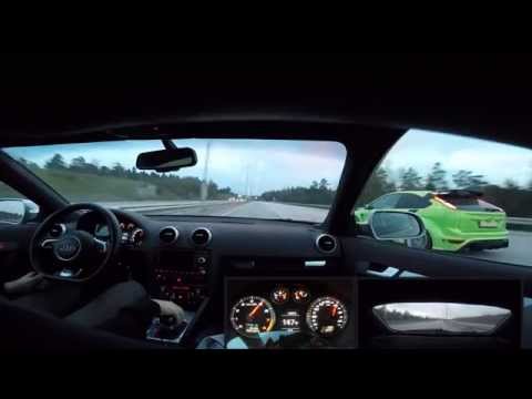 Audi RS3 vs Ford Focus RS HMS Tune 370hp/600nm - 260km/h+