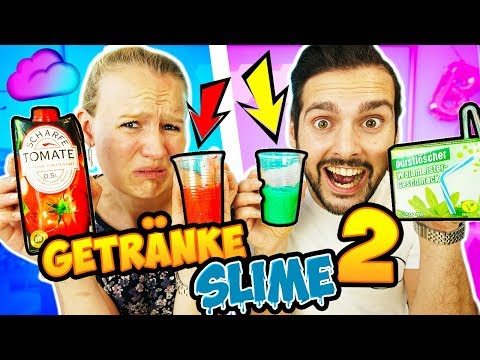 GETRÄNKE SLIME CHALLENGE mit Tomatensaft, Multi & KAKAO Wer mischt den besten Schleim? Kathi vs Kaan
