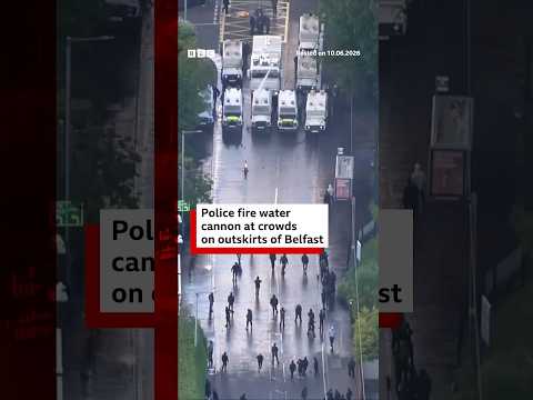 Police fire water cannon at crowds on outskirts of Belfast. #BBCNews