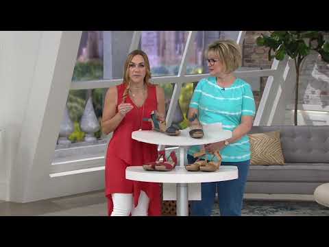 Earth Origins Leather Wedges with Ankle Strap - Kendra Krystal on QVC