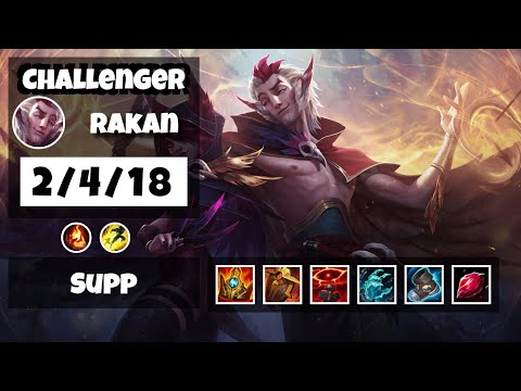 Rakan Support 11.18 Challenger Gameplay Replay - S11 (2/4/18) - KOREAN