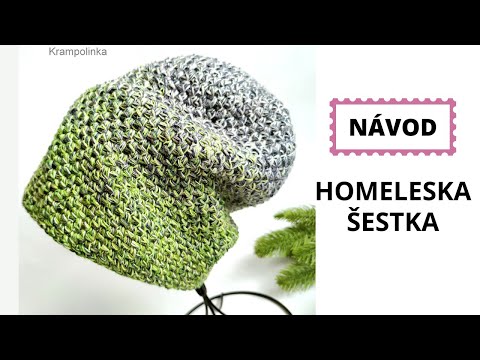 Háčkovaná homeleska Šestka. Háčkujeme z duhového klubka.