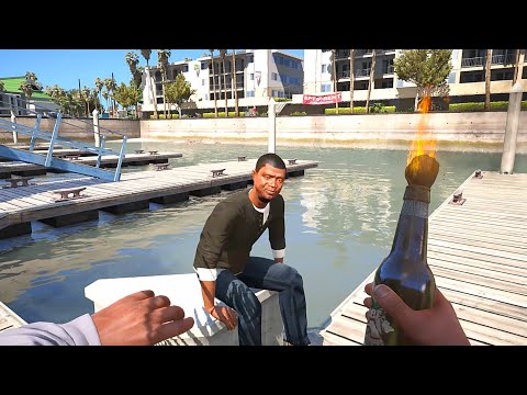 GTA 5 - Fire Bottle vs NPC's Ragdolls Ep.1 | Euphoria Physics Ragdolls