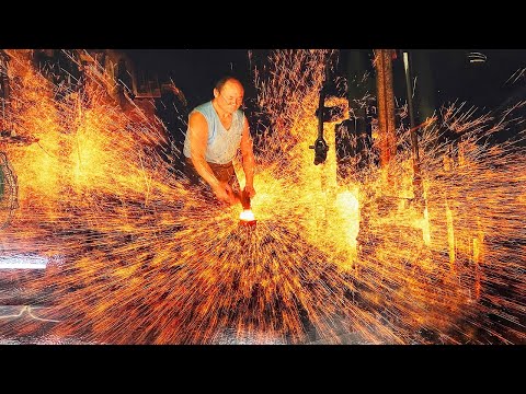 World's Sharpest tuna Knife - How to forge a Iron clad steel tuna knife