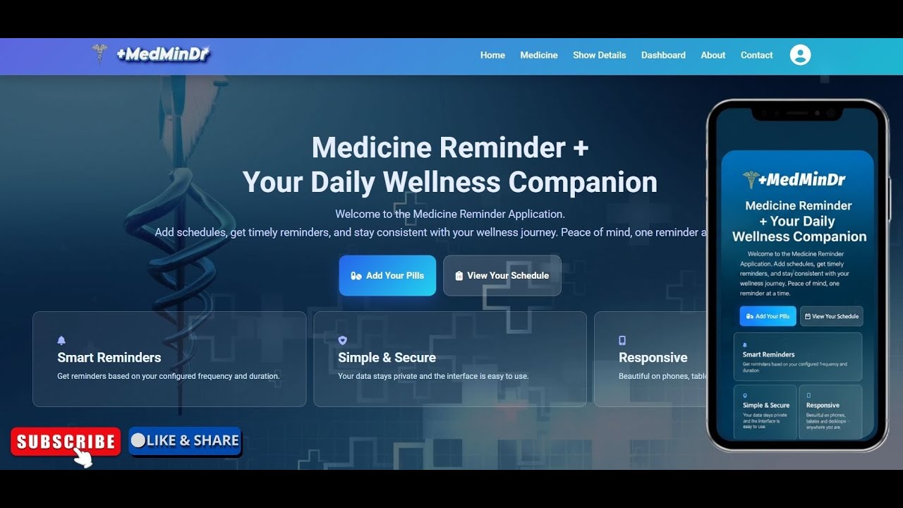 Medicine Reminder | Web Application #webapp #nodejs #javascript #coding