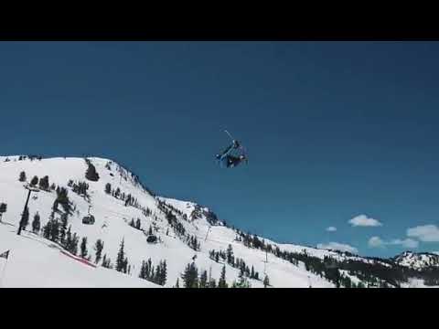 Skier Performs Switch Triple Cork 1260 off Ramp Backwards - 1013830