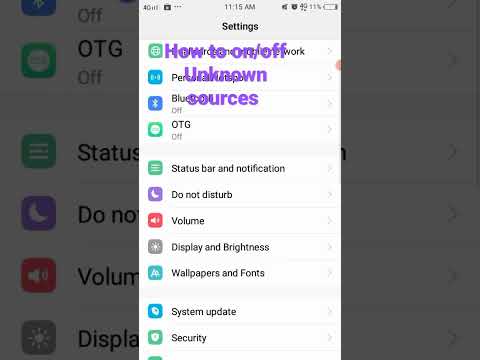 How to turn on/off Unknown Sources  in your device