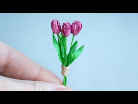 Miniature tulips🌷🌷🌷Polymer clay