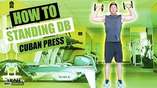 STANDING DUMBBELL CUBAN PRESS exercise video thumbnail