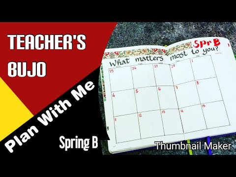 Teachers Bullet Journal Setup I Spring B Term I Quick and Easy Washi Tape design