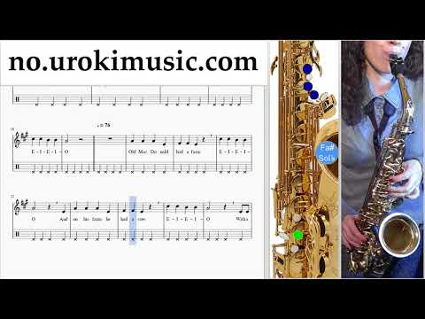 Saksofon Kurs (Tenor) Old MacDonald - Had a Farm Trening Studie Del 2 um-b935