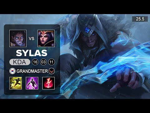 Sylas vs LeBlanc Mid - KR Grandmaster - Patch 25.5 Season 15