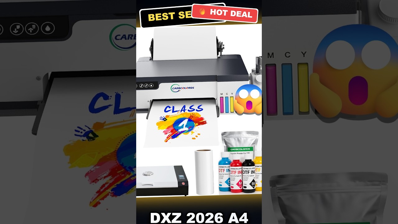 DXZ 2026 A4 DTF Printer Review: Faster Than L1800 & L805 with Built-in White Stirring review video