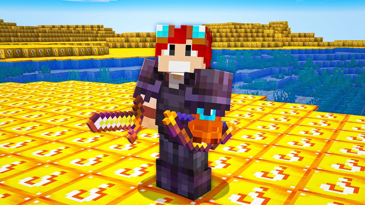 MINECRAFT MAS O MUNDO É FEITO DE LUCKY BLOCK