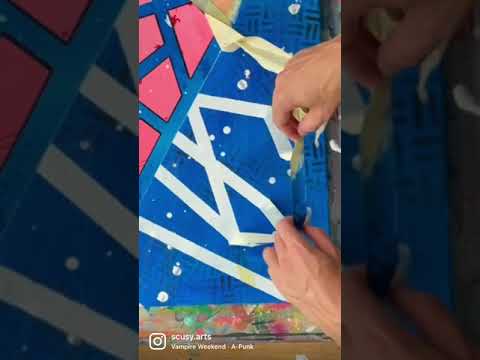 Layers on layers on layers 😊 very cool abstract painting #abstract #festival #subscribe #artwork