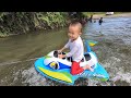 Bathing In The River And Splashing Water On A Jet Ski Buoy DMG Kids Family Exciting Vacation Vlog