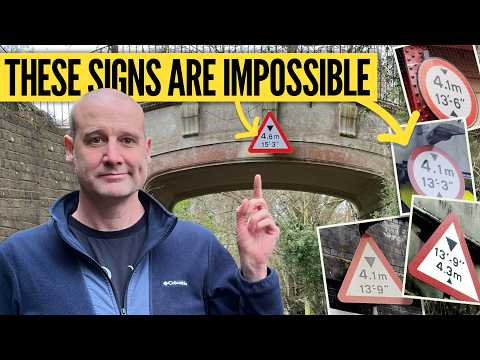What is up with UK bridge height signs?