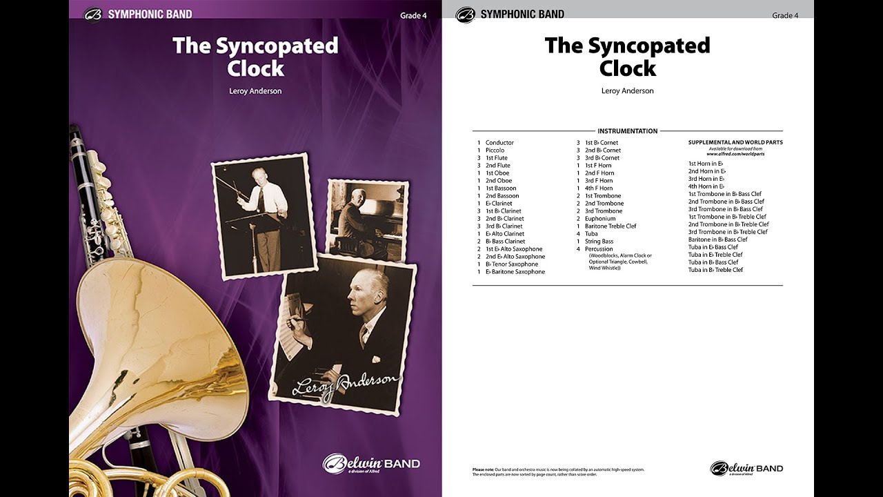 The Syncopated Clock, by Leroy Anderson  – Score & Sound